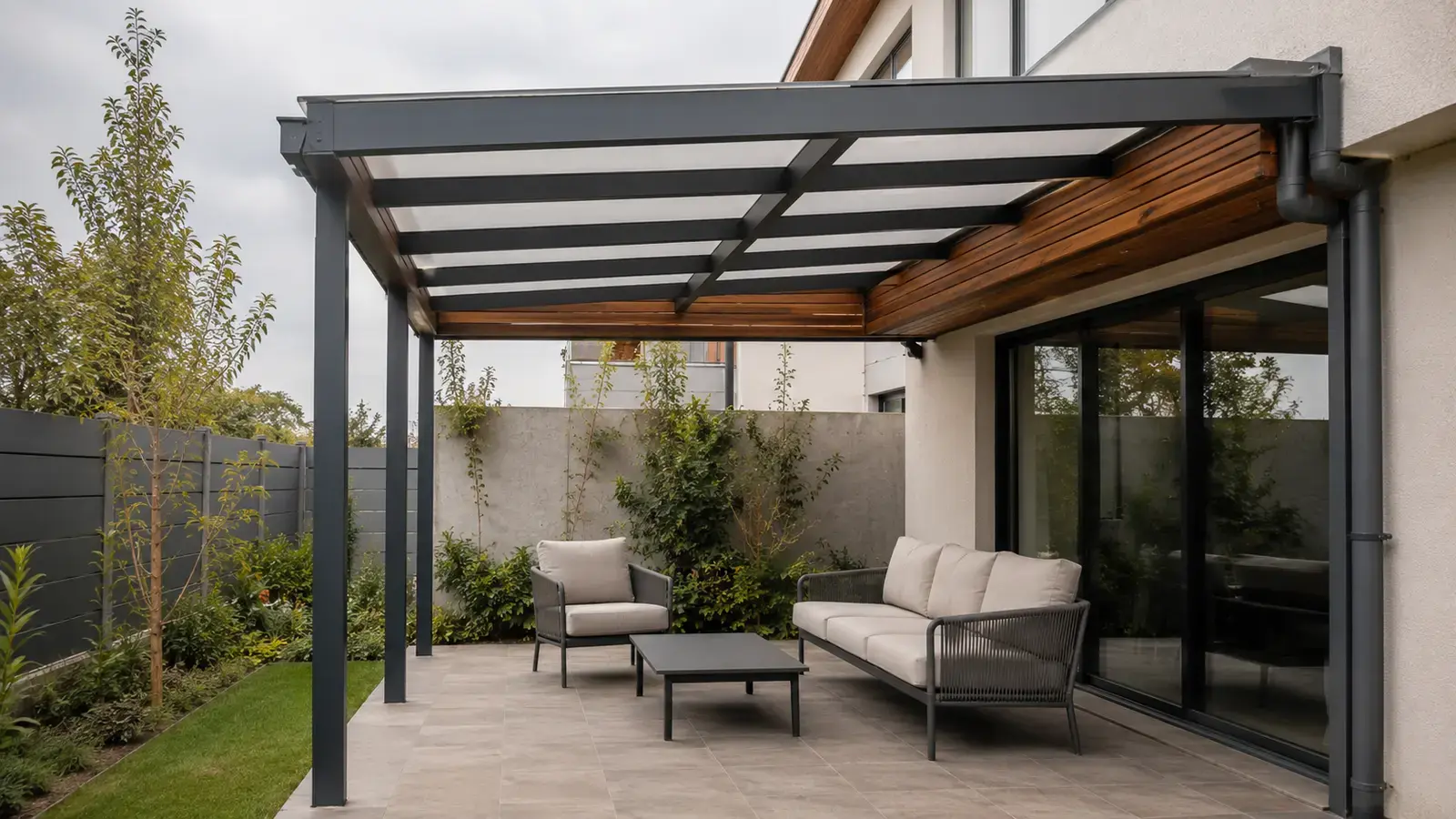Terraza cubierta para patio de 16 a 24 m²