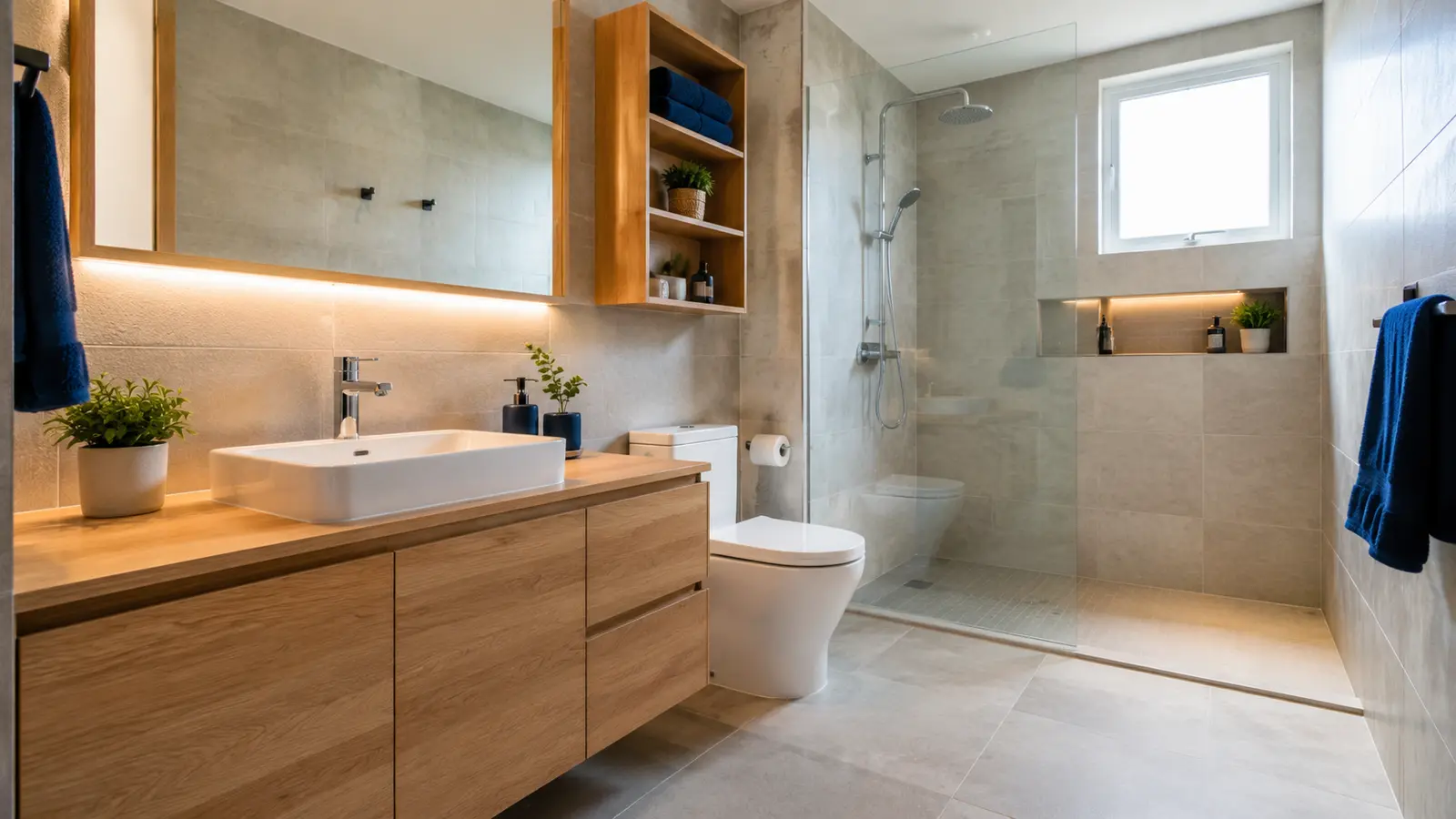 Remodelación de baño cálido y funcional